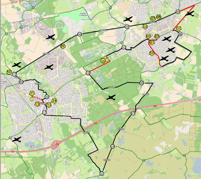 routekaartje bevrijdingsroute Geldrop-Mierlo